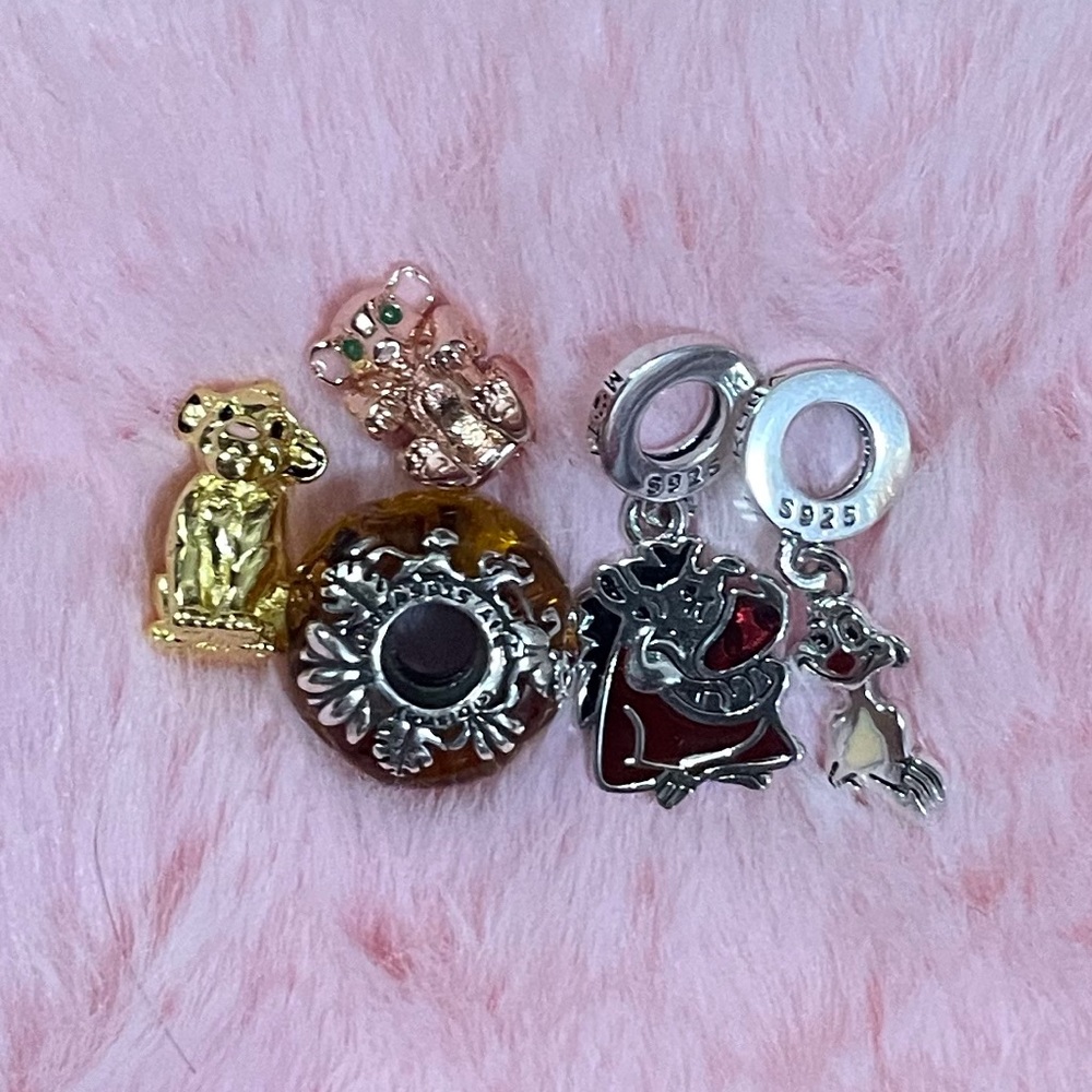 4 Pieces S925 ALE STERLING SILVER Disney Lion King Collection Charm Bundle